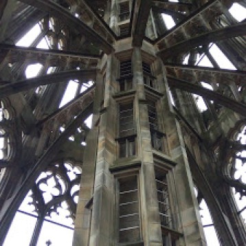 inside the steeple of the Ulmer Muenster