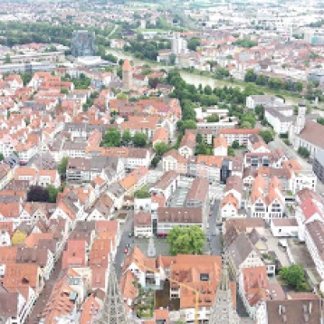 The old city of Ulm from the tower of the church.